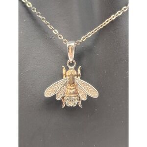 Sterling Silver And CZ Honey Bee Pendant
